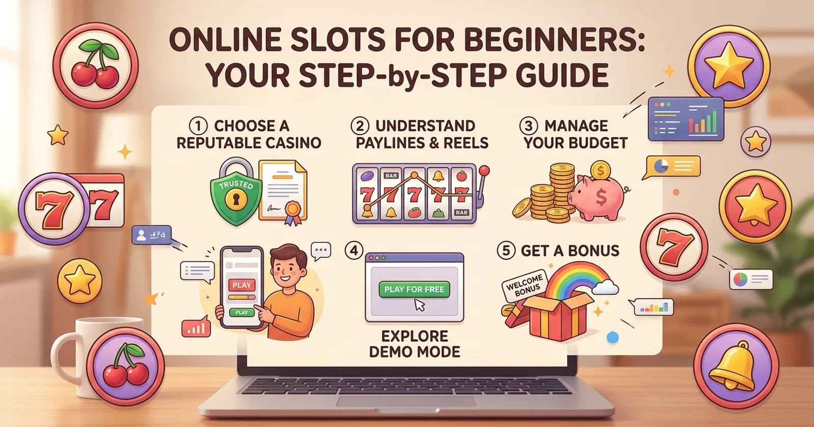 Illustration for Online slots for Beginners: A Complete Guide